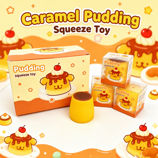 Caramel Pudding Squishy Toy