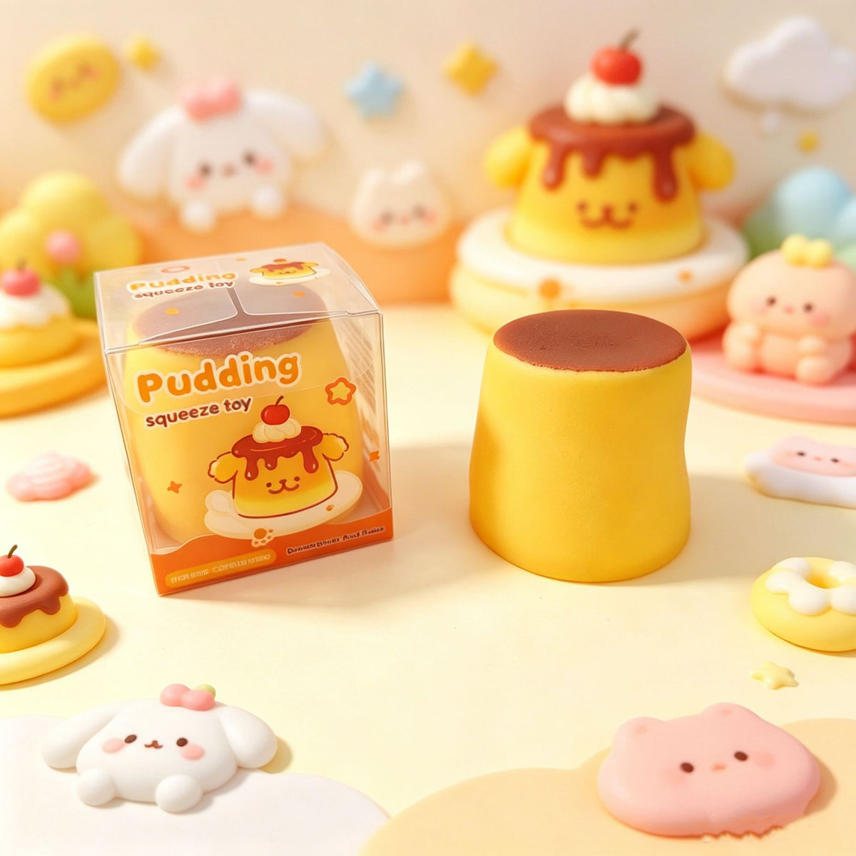 Caramel Pudding Squishy Toy
