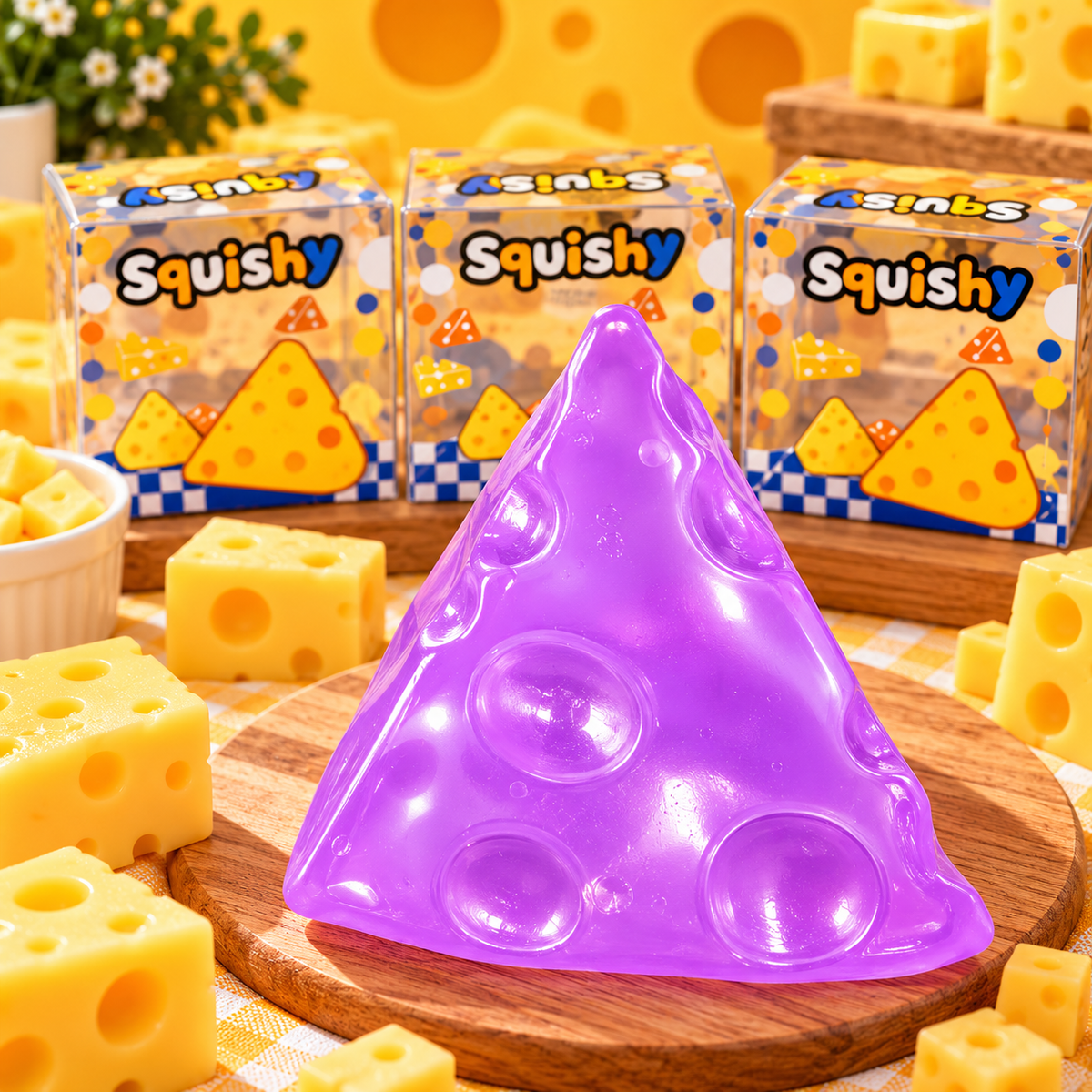 Triangular Transparent Cheese Squishy