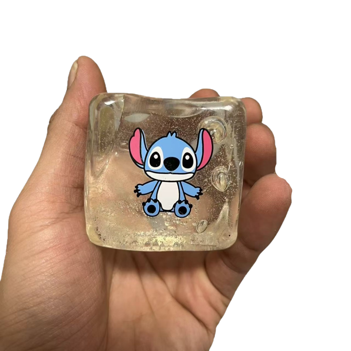 Stitch Clear Jelly Cube Squishy Toy
