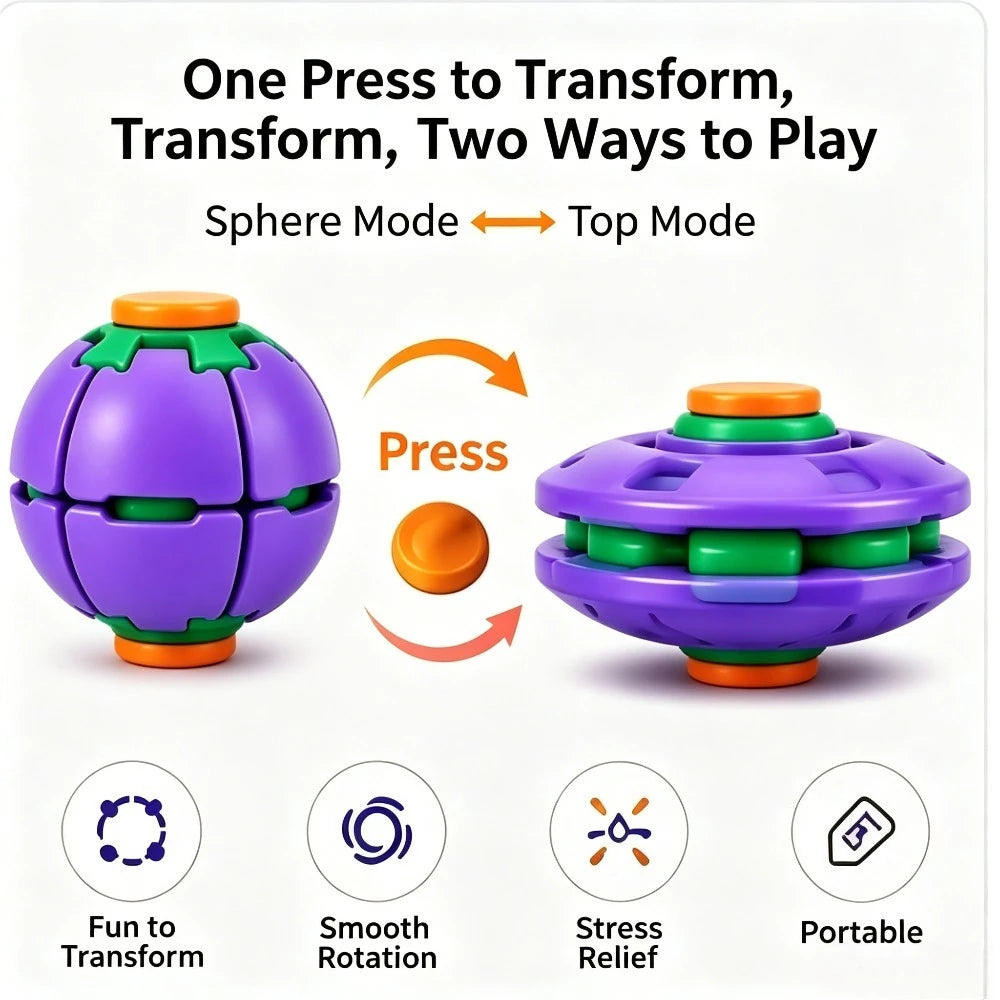 Transforming Spinner Ball Stress Relief Toy