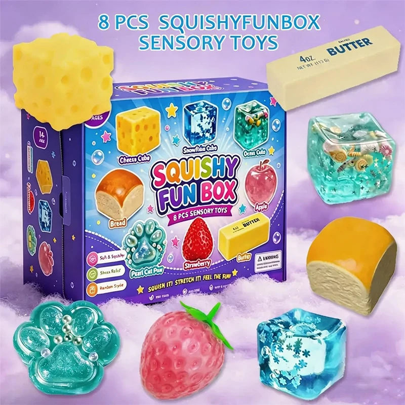 8-Pack Food Squishy Gift Box