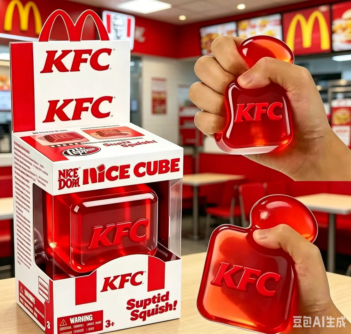 Fast Food Edition Squishy Stress Relief Cube