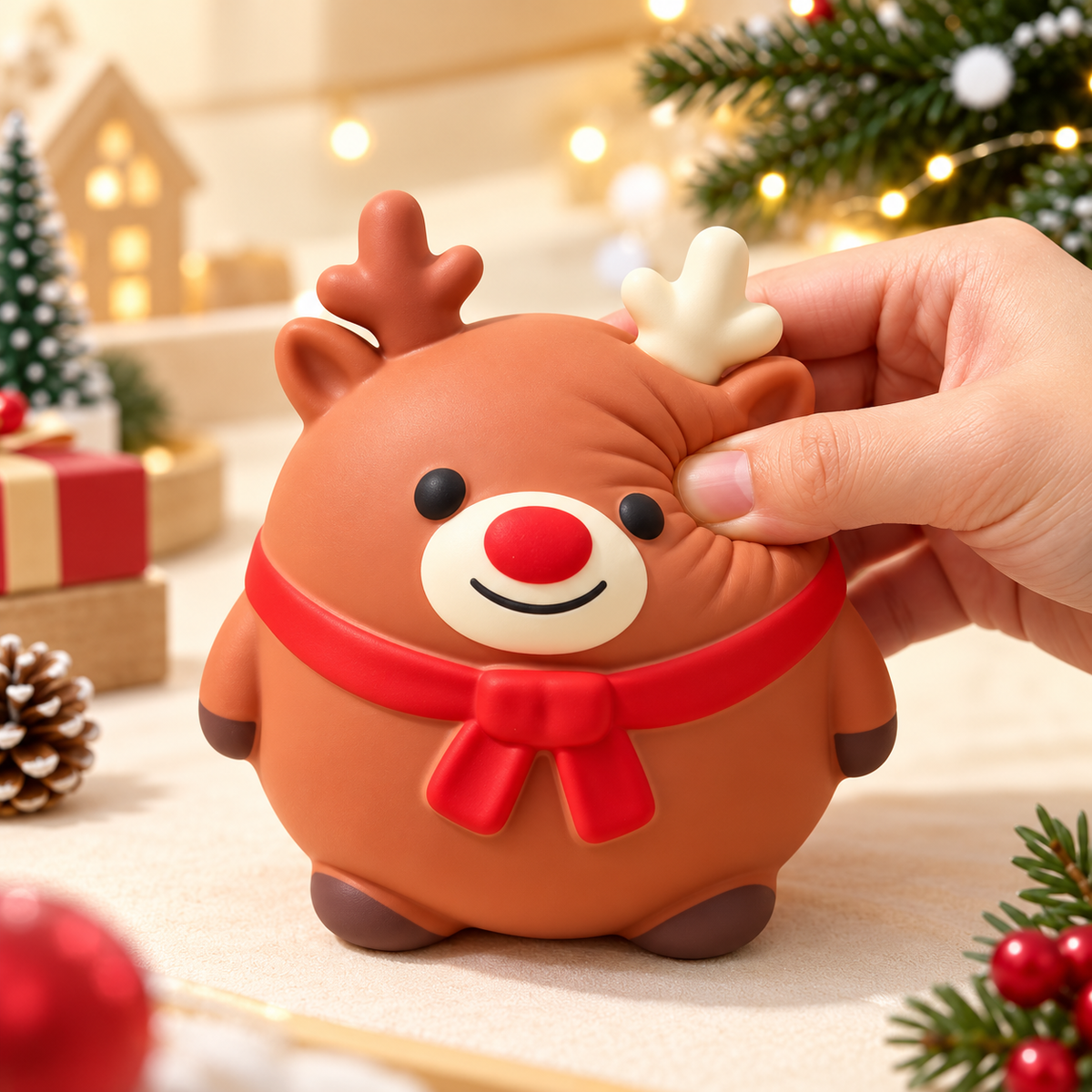 Festive Reindeer Squishy Toy
