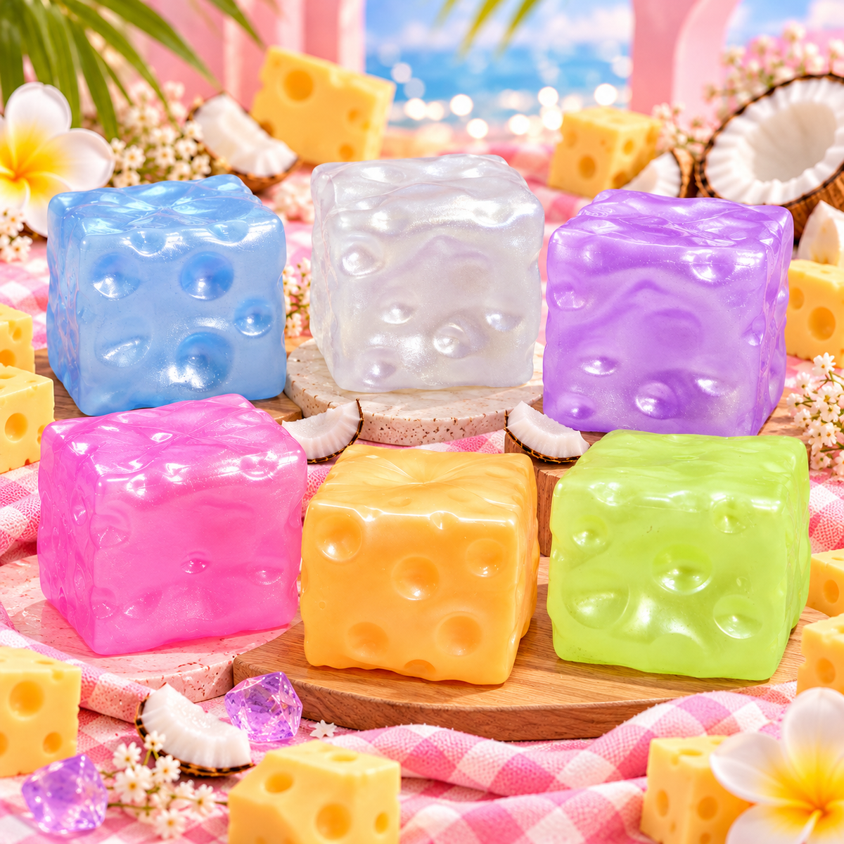 Coconut Oil Jelly Cheese Squishy Toy
