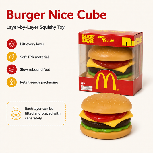 Burger Nice Cube Squishy Toy