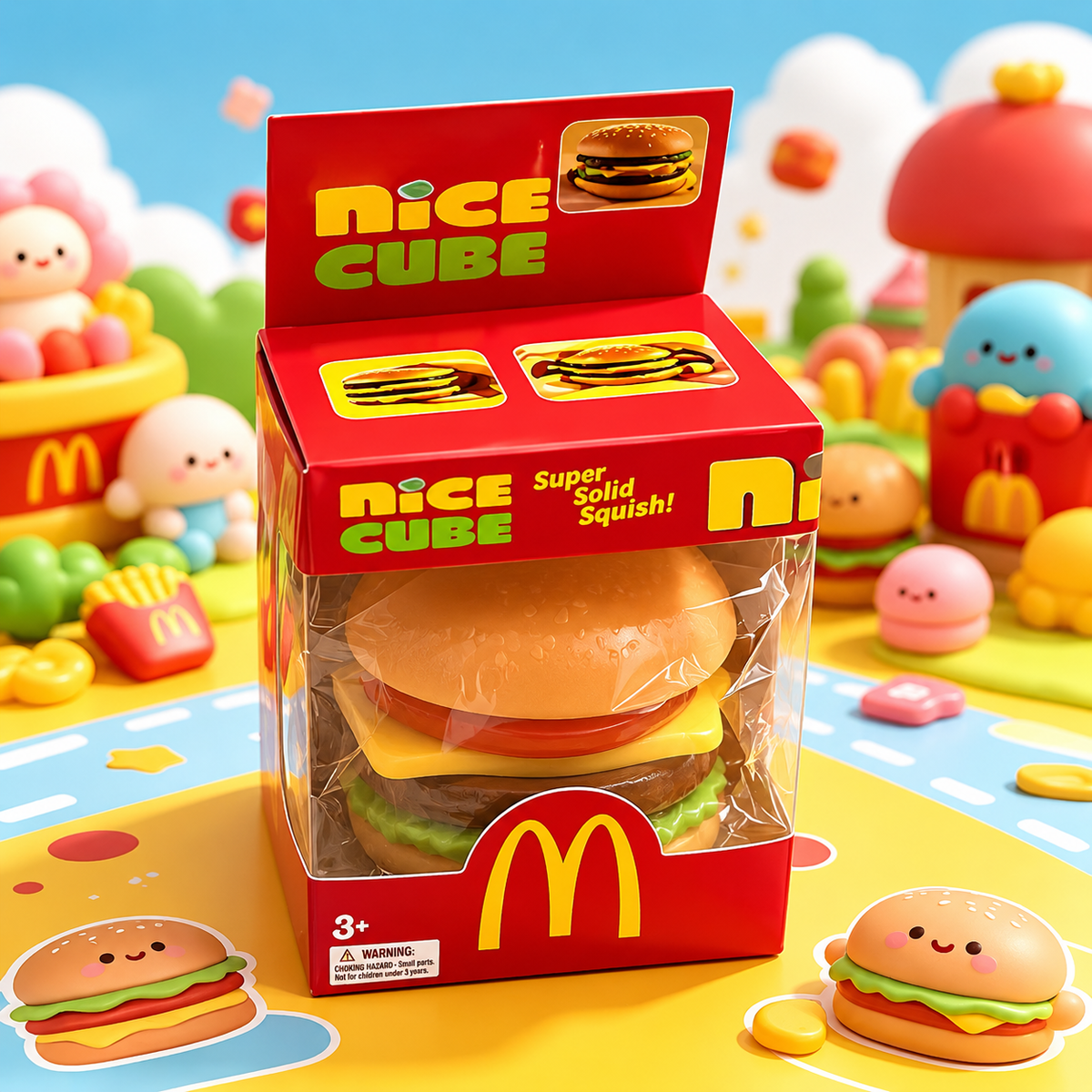 Burger Nice Cube Squishy Toy