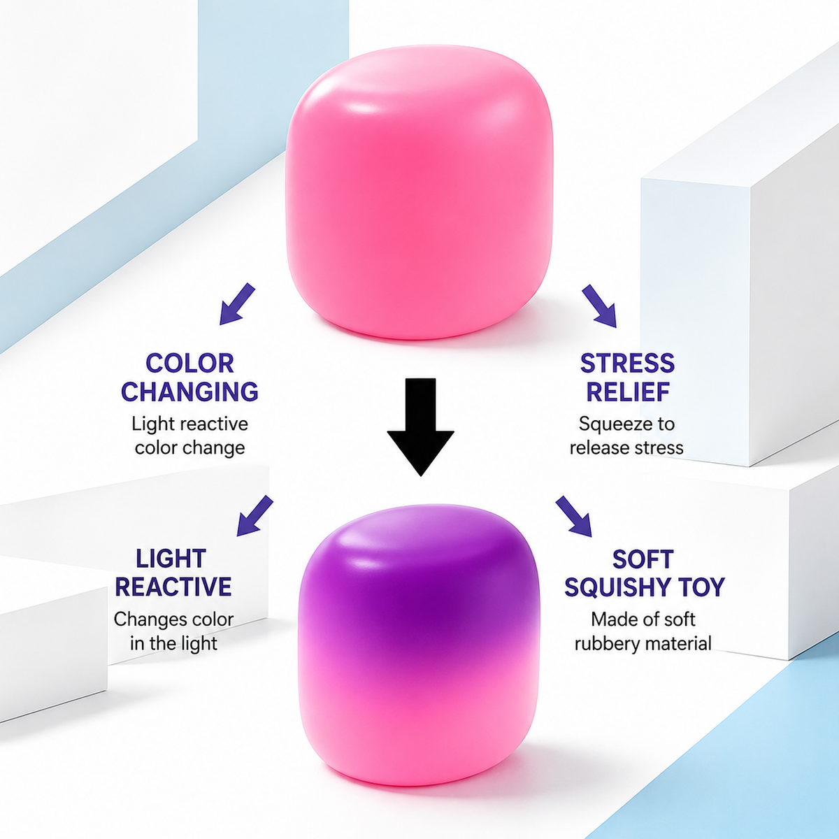 Light Reactive Sensory Squishy 3pcs