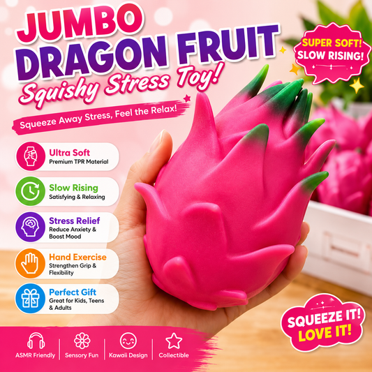 Jumbo Dragon Fruit Slow Rise Squishy