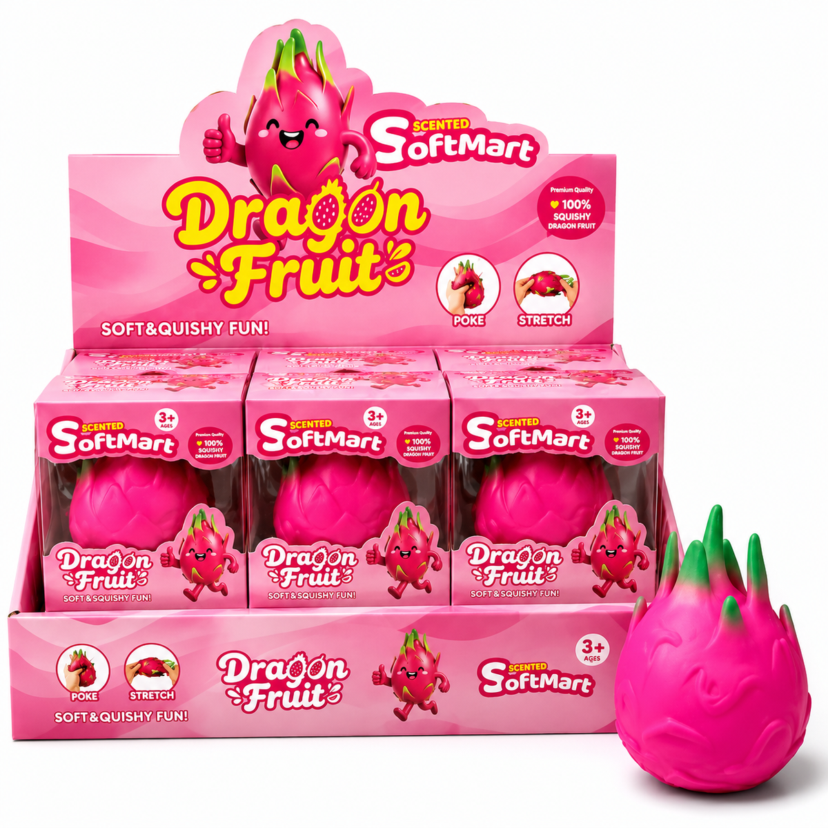 Jumbo Dragon Fruit Slow Rise Squishy