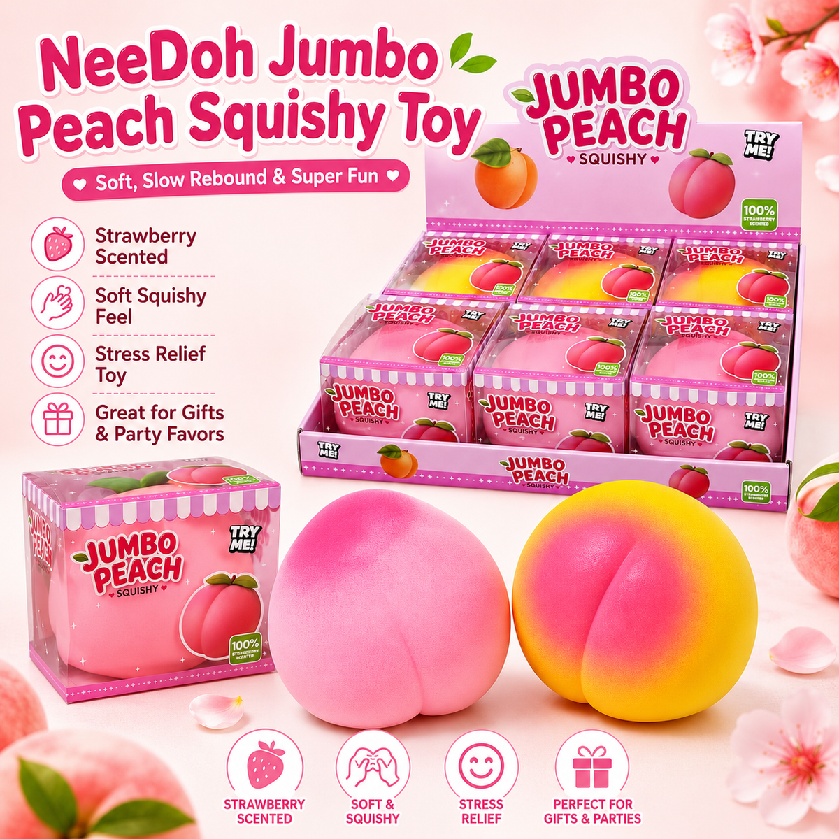 Sweet Peach Sensory Squeeze Toy