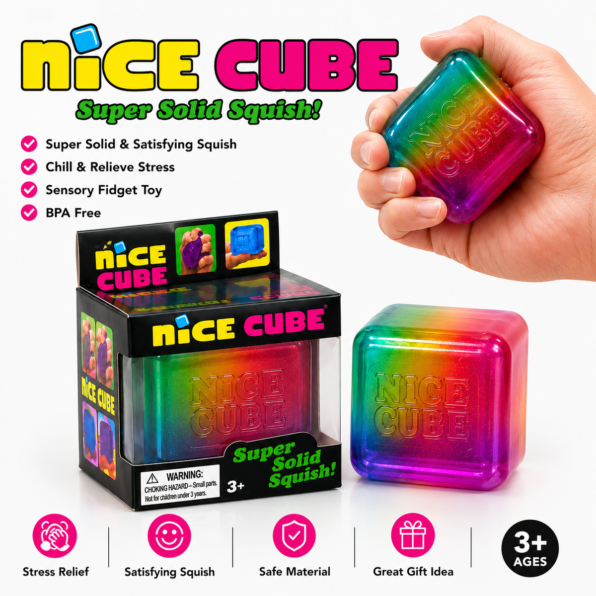 Rainbow Sensory Cube Toy