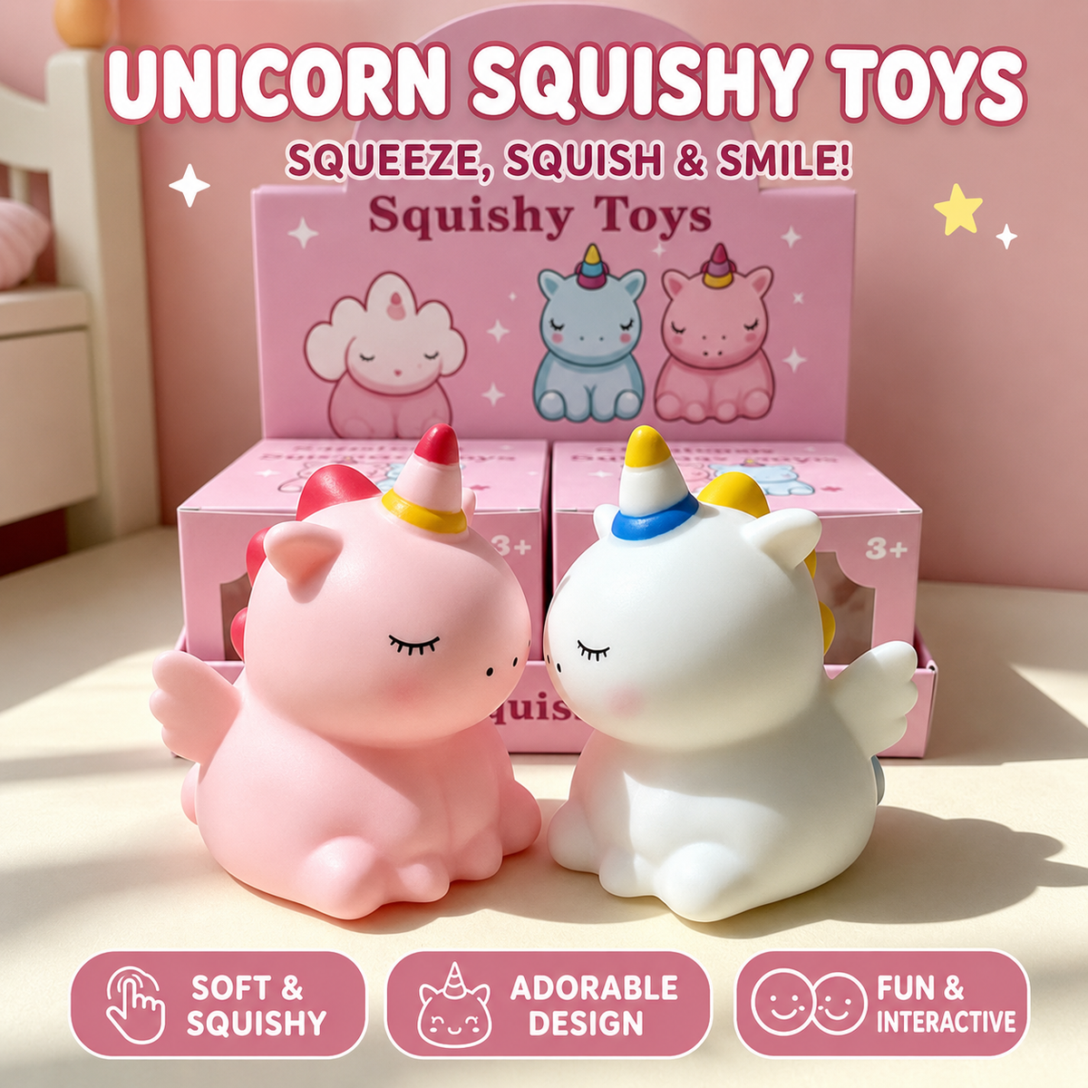 Pastel Unicorn Squishy Toy